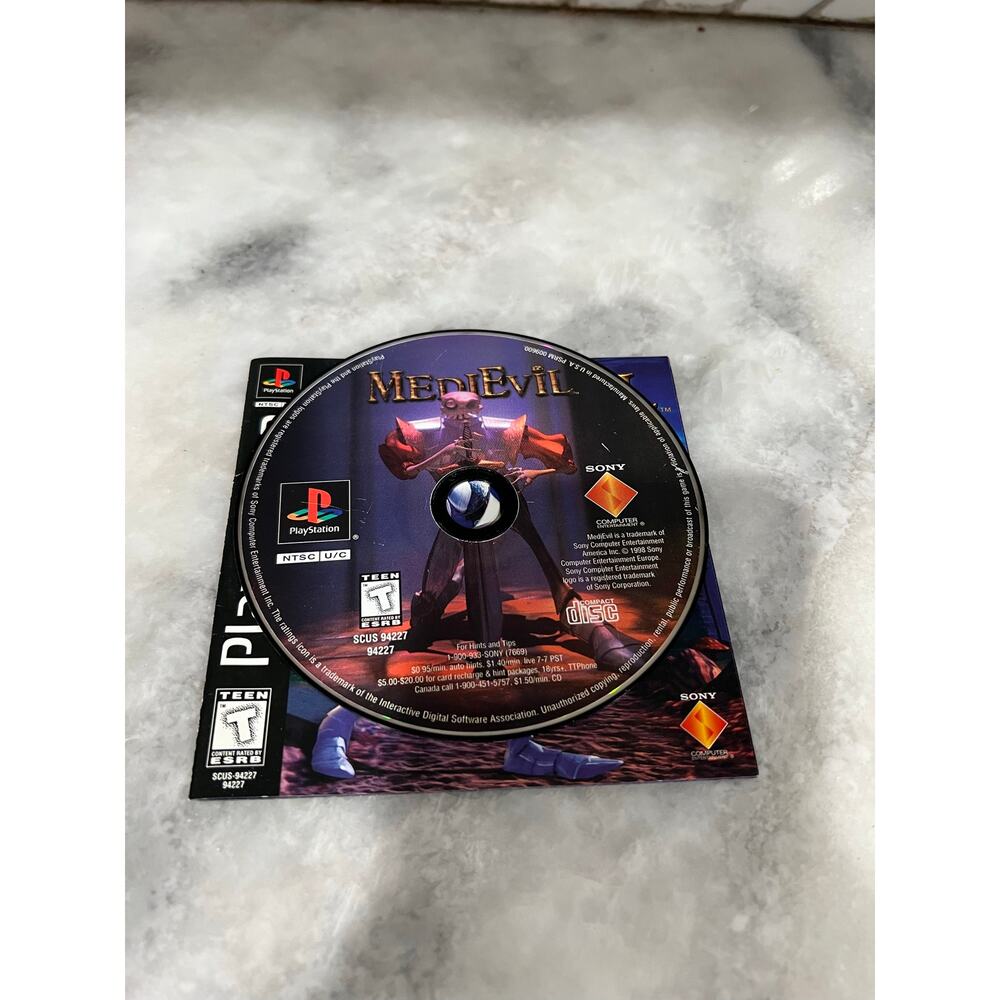 MediEvil Sony PlayStation PS1 Complete CIB Manual Black Label Tested Game